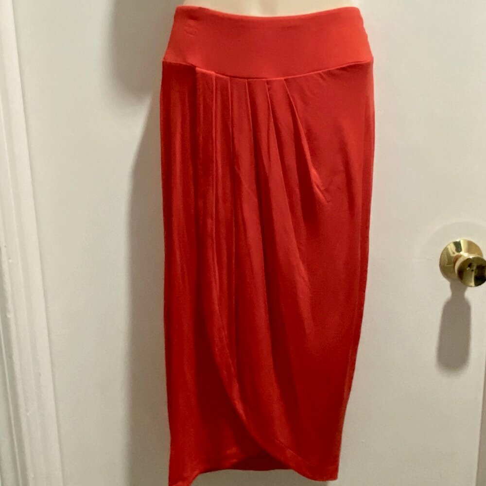 Outback Red Romantic Fairy Valentine's Knit Faux Wrap Drape Asymmetric Skirt S